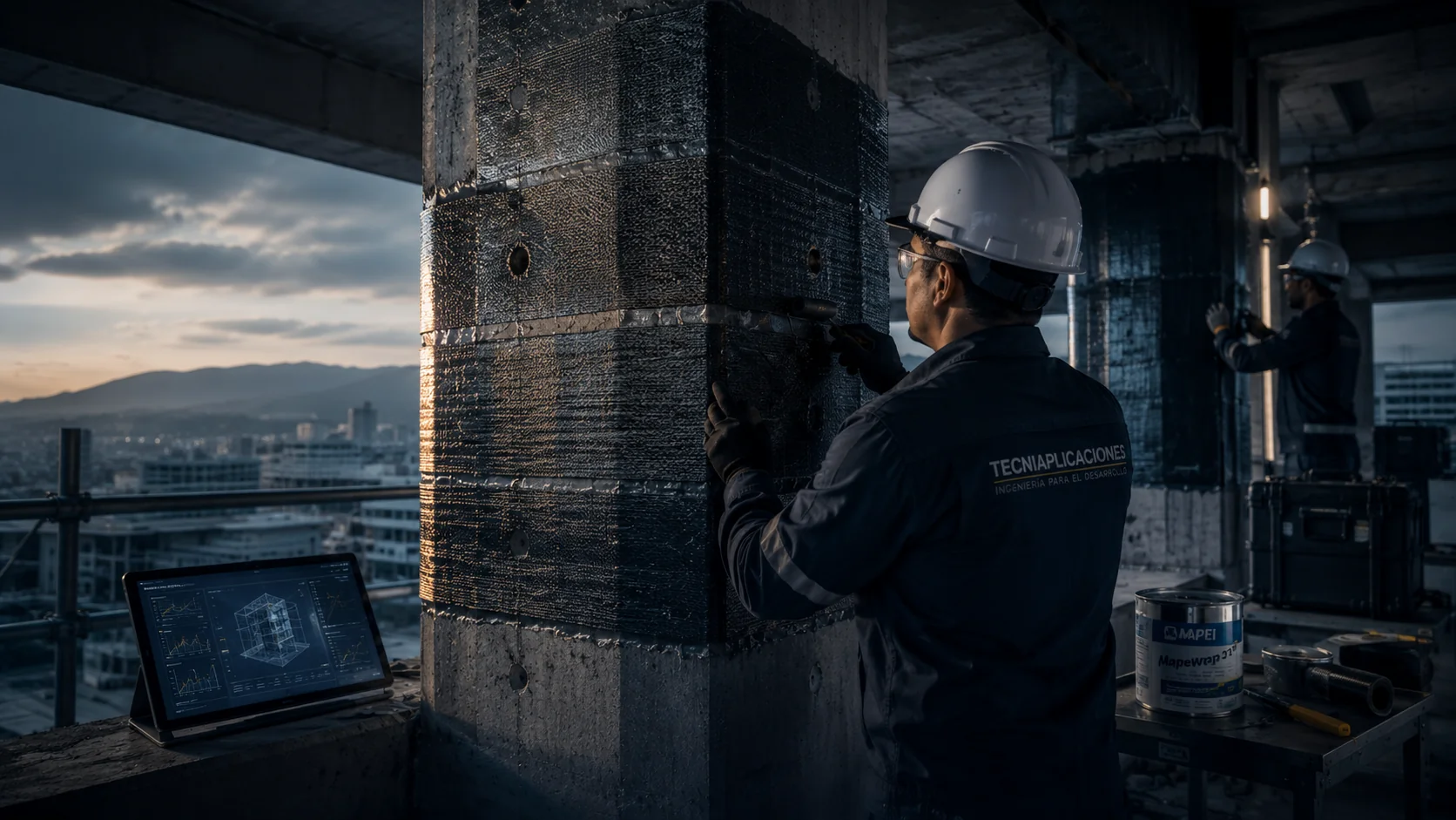 Reforzamiento estructural de columna en concreto — sistema CFRP